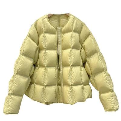 Women Autumn Winter Korean Style Simple Solid Color Cotton Padded Warm Coat