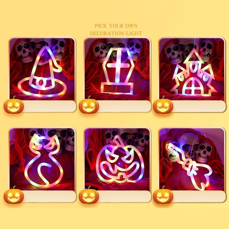 LED Pumpkin Suction Cup Lights, Hanging LED Lamp, Battery Ornament, Holiday Decor for Home Window, Wall Decor for Halloween Party