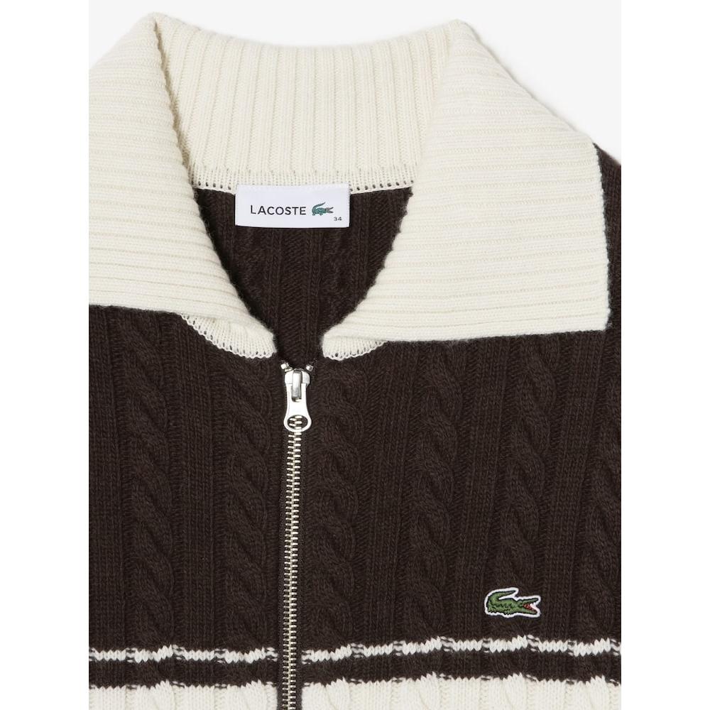Lacoste Female Cable Color Block Collar Zip Up Af810e 54n 04b q2nAf810e 54n04b