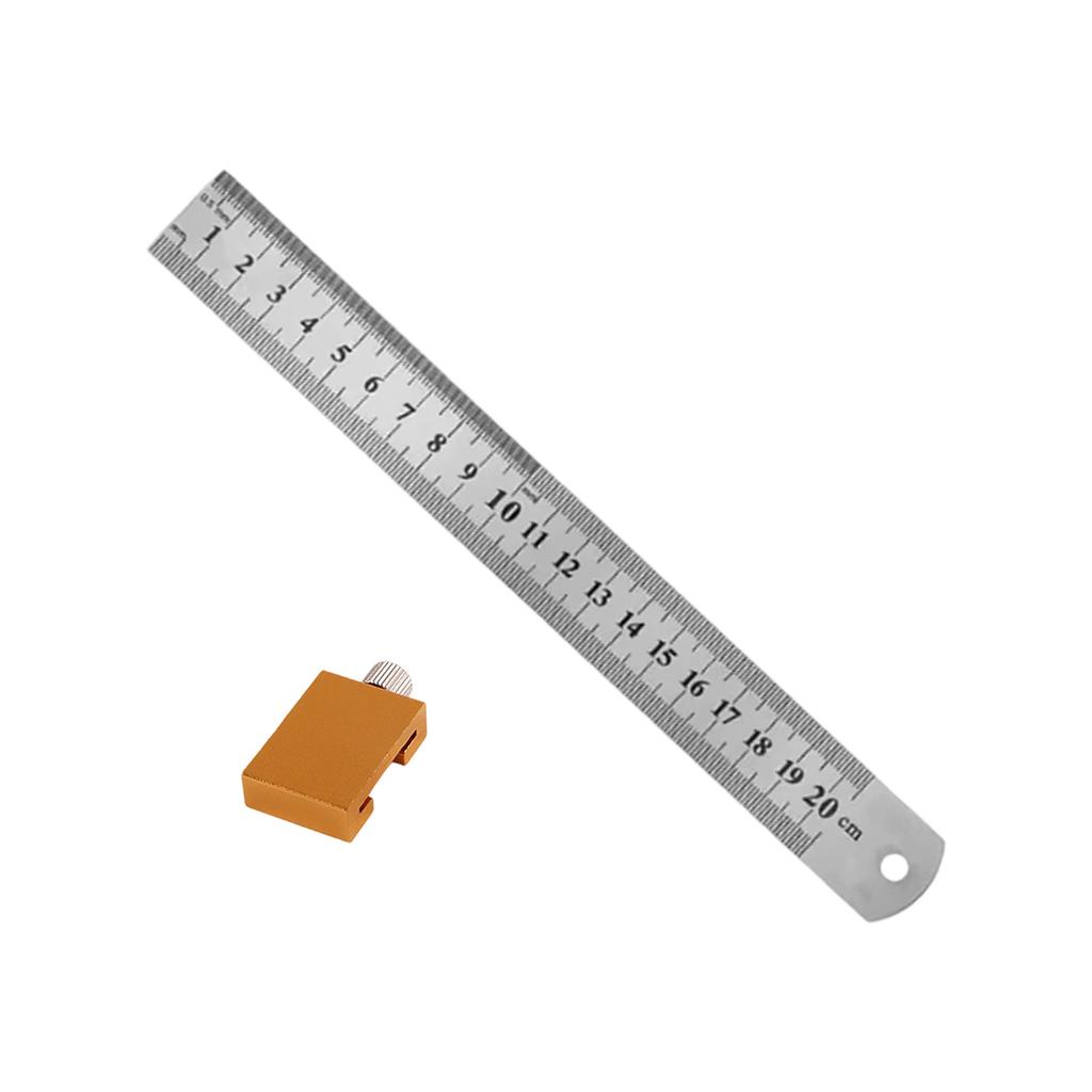 Aluminum Woodworking Ruler with Positioning Block Carpenter Measuring Tool for Precise Measurement In Carpentry Projects