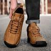 Fashion Winter New Men's Low-top Ankle Boots High Quality Hand-stitched Hook&loop Leather Casual Sneakers Classic Man Shoes Plus Size 48