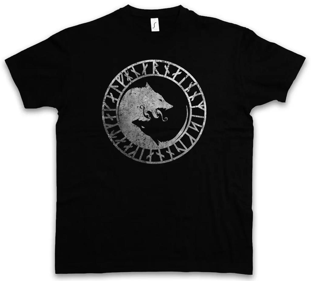 Odin Wolves Geri And Freki Loki Norse Myth Rune Tshirt 100 Cotton Oneck Short Sleeve Summer Casual Unisexs Tshirt Streetwear