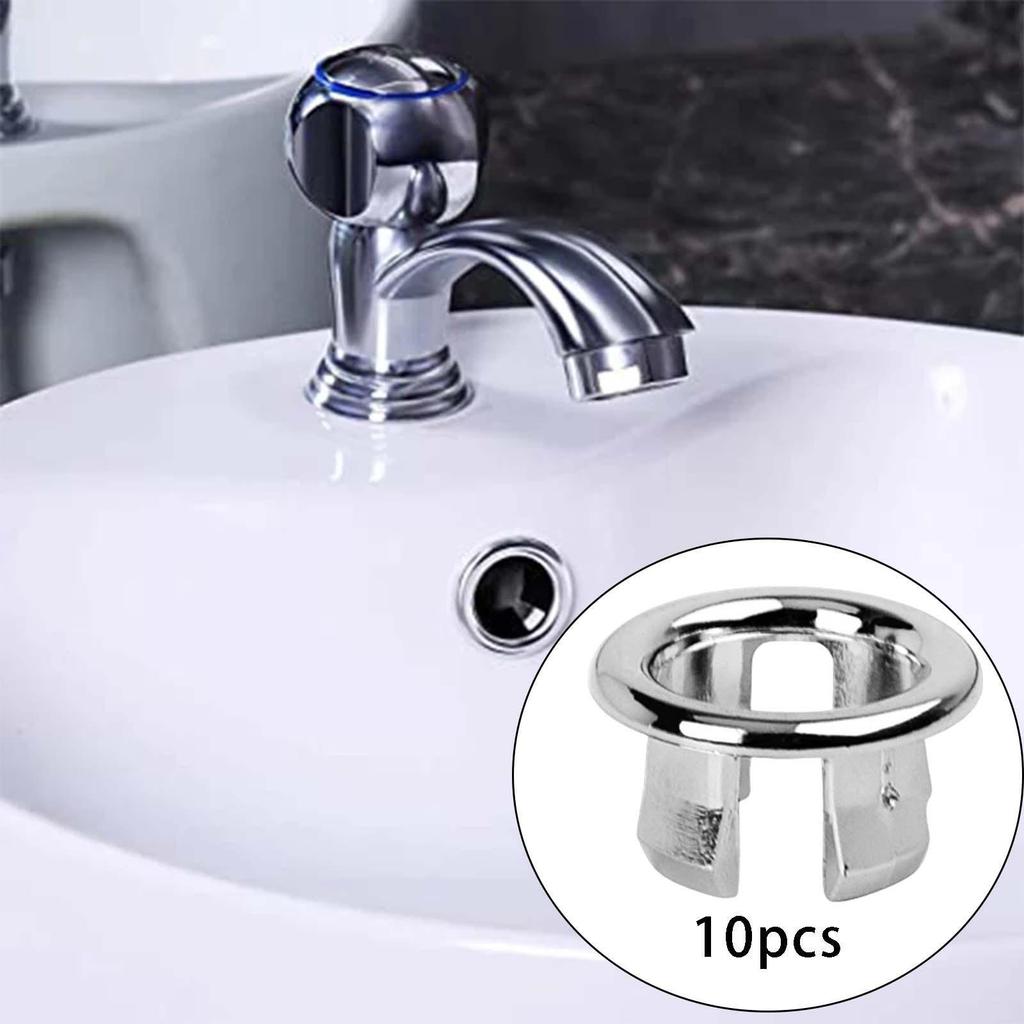 10Pcs Sink Overflow Cap Overflow Cover Vanity Sink Overflow Cap for Kitchen 