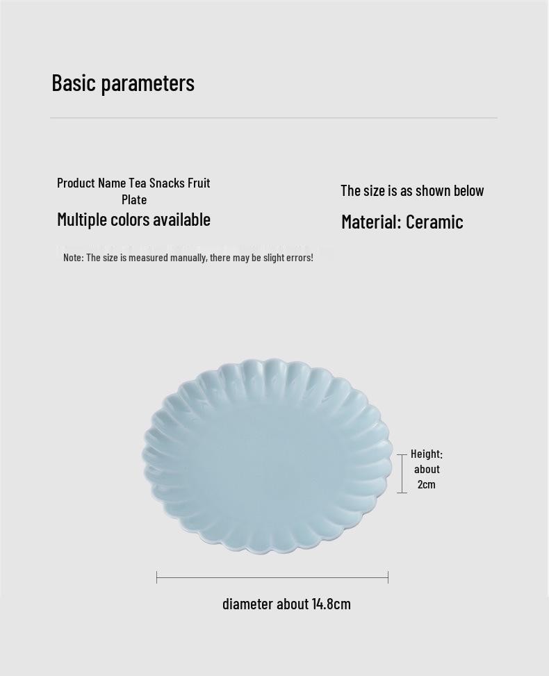 Exquisite Chinese Round Dessert Plate - Perfect for Snacks, Tea, Fruit, or Cakes