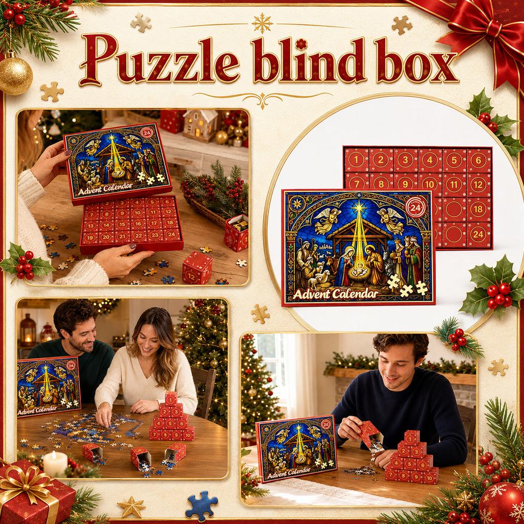 Day Advent Calendar Puzzle Box for Christmas Countdown Kids Adults