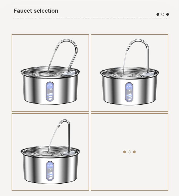 Hot Sale Stainless Steel Automatic Cat Fountain Water Dispenser 3.2L Ultra Quiet Multi-Layer Filtering Smart Cat Water Fountain