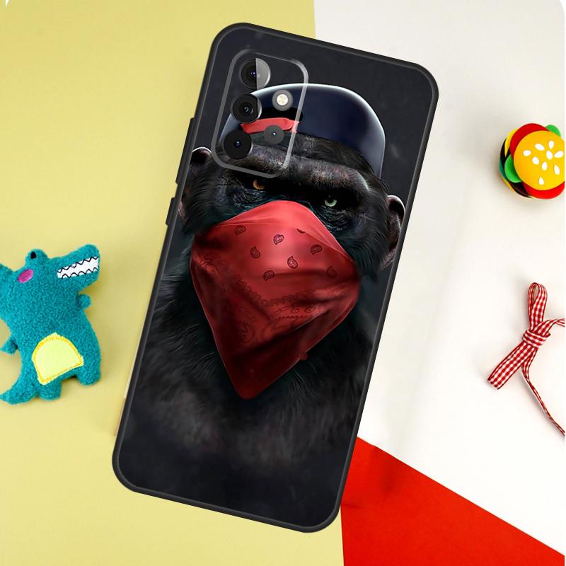 Lustiger Denkender Affe Mit Kopfhörerhülle Für Samsung Galaxy A54 A34 A24 A14 A12 A22 A32 A42 A52 A72 A52S A51 A71 A13 A53 Hülle