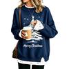 Women's Casual Printed Long Sleeve Sweatshirt Loose Fit Pullover Top