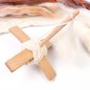 Crosses-Shaped Wooden Turkish Spindle Drop Spindle Crocheting Spinner Tool Sewing Accessories for Yarn Weaving Wool