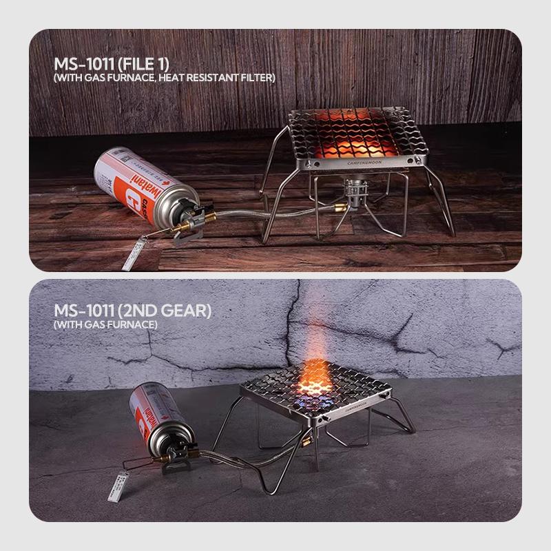 Outdoor Folding Grill Gas Barbecue Tool BBQ Portable Mini Campfire For Camping Picnic Grate Stainless Steel Stove Stand