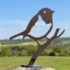 2 Stück Vogelförmige Kunst-Silhouette-Dekoration, Metall-Silhouette-Kunst, Hofdekoration