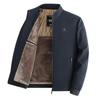 Men's Winter Windproof Warm Casual Jacket Stand Collar Fleece Lined Business Thick Bomber Jackets With Faux Fur Lined Plus Size for Male