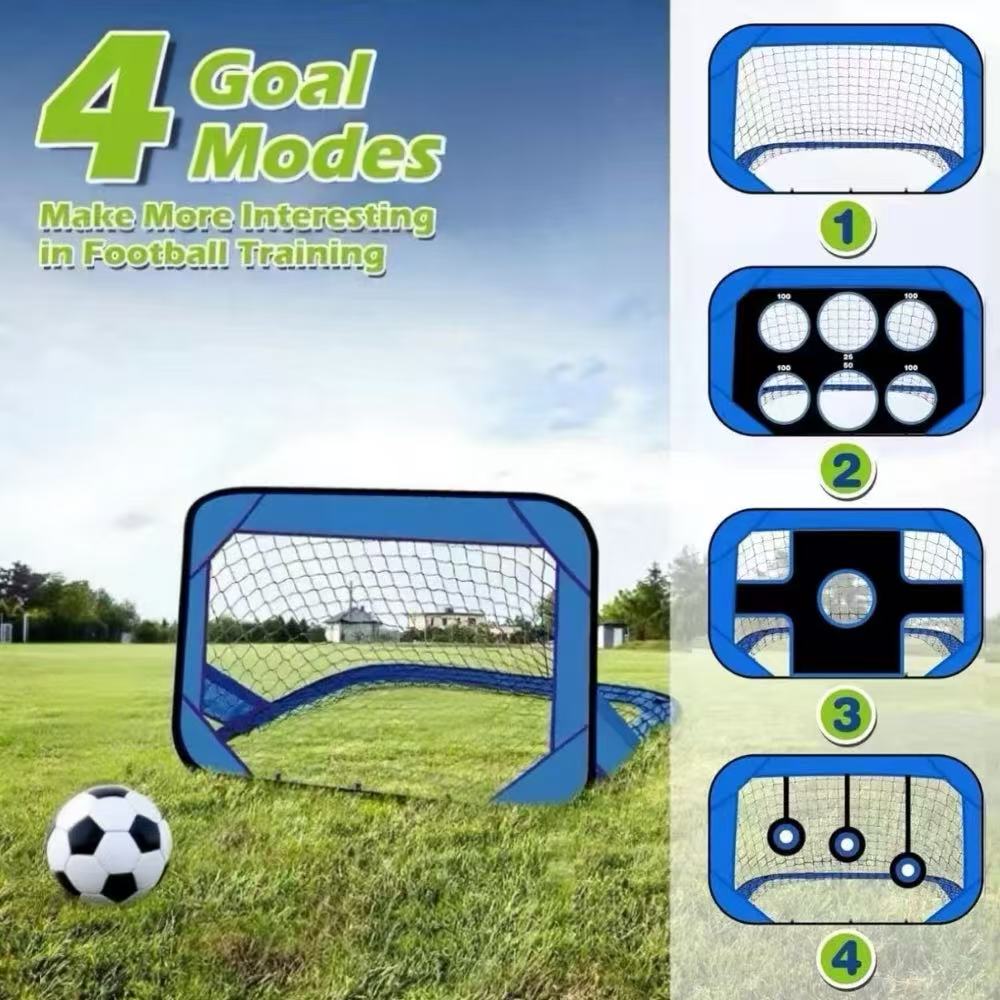 Pop-Up 4-in-1 Fußballtore Netze für Hinterhof Strand Fußball Training Netz Mini Tragbar Faltbar Leicht Indoor Outdoor Fußballtor mit Tragetasche