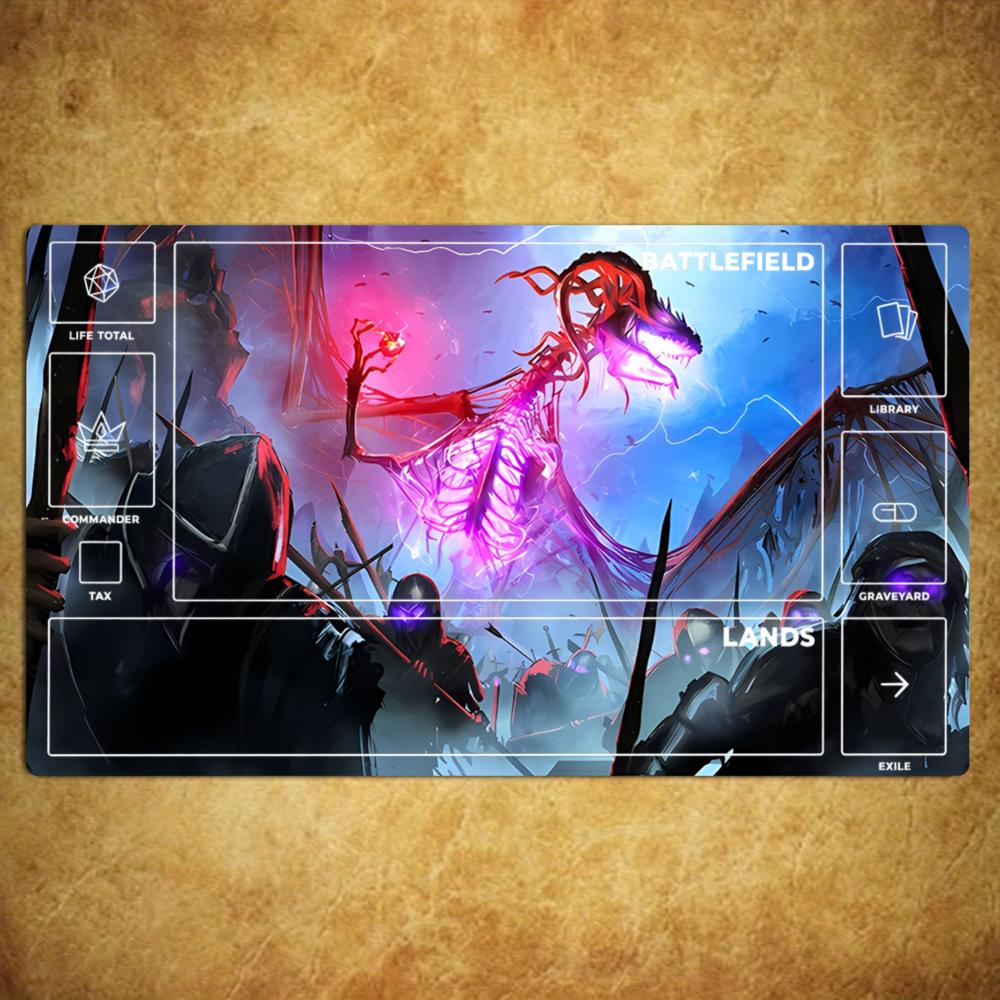 Red Wing Fire Dragon Magic Card Battle Mat TCG Playmat Anti-Slip Base Gathering Gaming Mat Board Game Mat for TCG