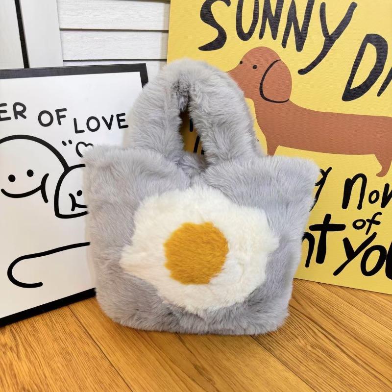 

Plush bag women s autumn and winter tide fashion portable wool bag versatile messenger bag large capacity tote bag