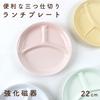 22cm Three-Compartment Lunch Plate by Maruku Paju (Official) - Water-Resistant, Shatter-Resistant, Children's Dishwasher and Microwave Safe, Suitable