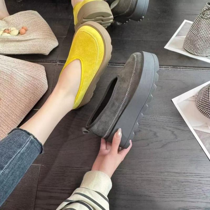 Thick-soled muffin Boken shoes women's 2025 new popular versatile fashion temperament increases one-pedal loafer single shoes