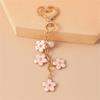 Elegant Pearls And Cherry Blossom Handbag Bag Charm With Heart Clasp Bags Pendant Keyring Decors For Fashionable Women