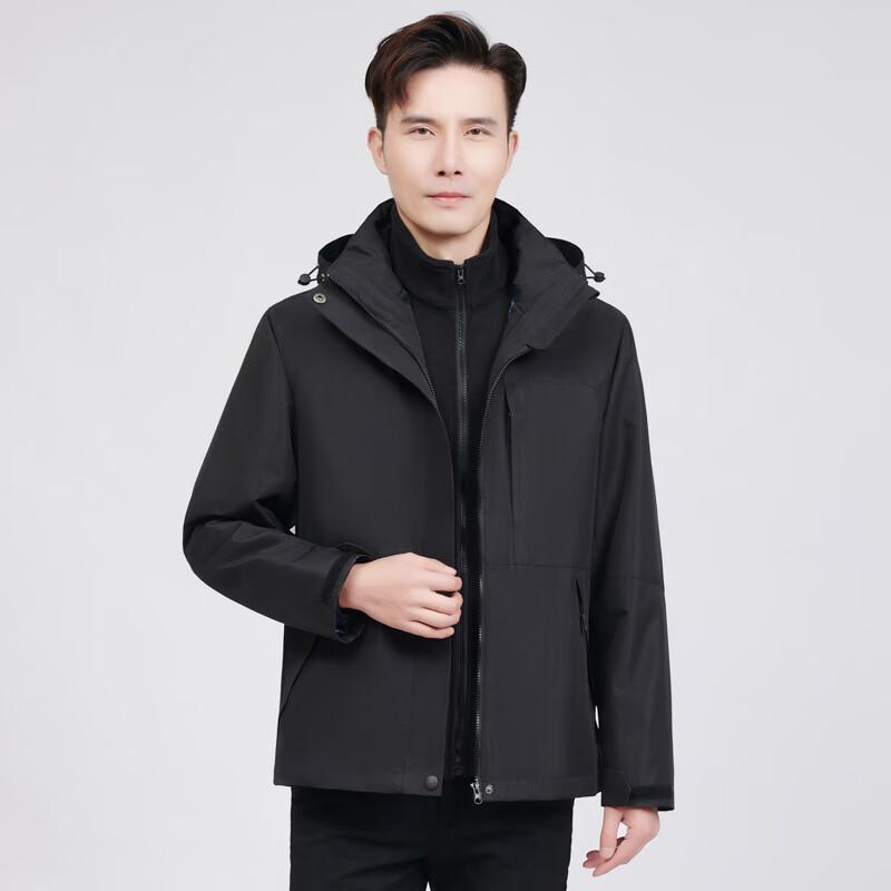 TROMAN Unisex 3-in-1 Fleece Lined Windbreaker Jacket