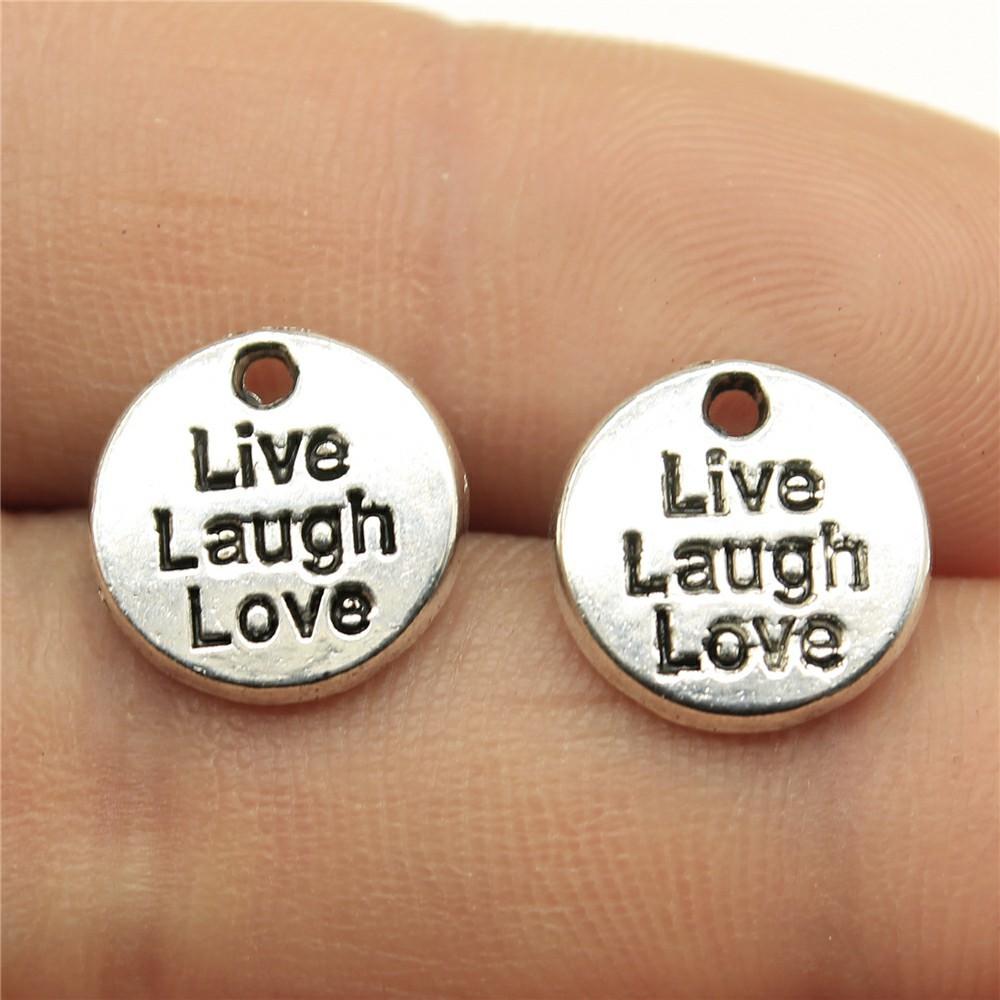 40pcs Charms Love Antique Silver Color Love Heart Charms Jewelry Findings DIY Word Love Charms Wholesale