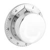 Manual Mechanical Kitchen Timer with Magnetic Base Countdown Cooking Baking Timing Tool Silver
