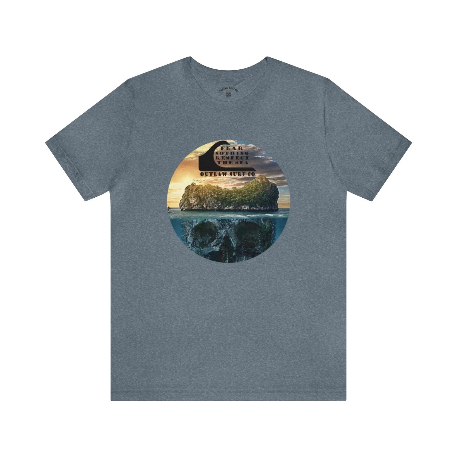 Outlaw Surf Skull Island Logo T-Shirt L