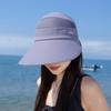 Summer Lightweight Wide Brim Sun Hat Polyester Fabric Women Sunshade Uv Defense
