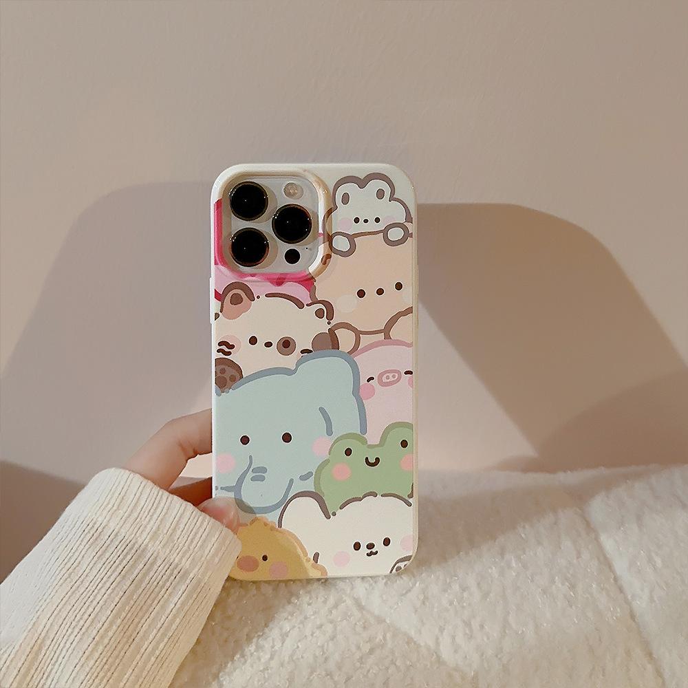 Cute Pet Watercolor Painting IPhone 16 IPhone Case 14promax Suitable for 15 Children's Fun Cartoon 11 Protective Case 14