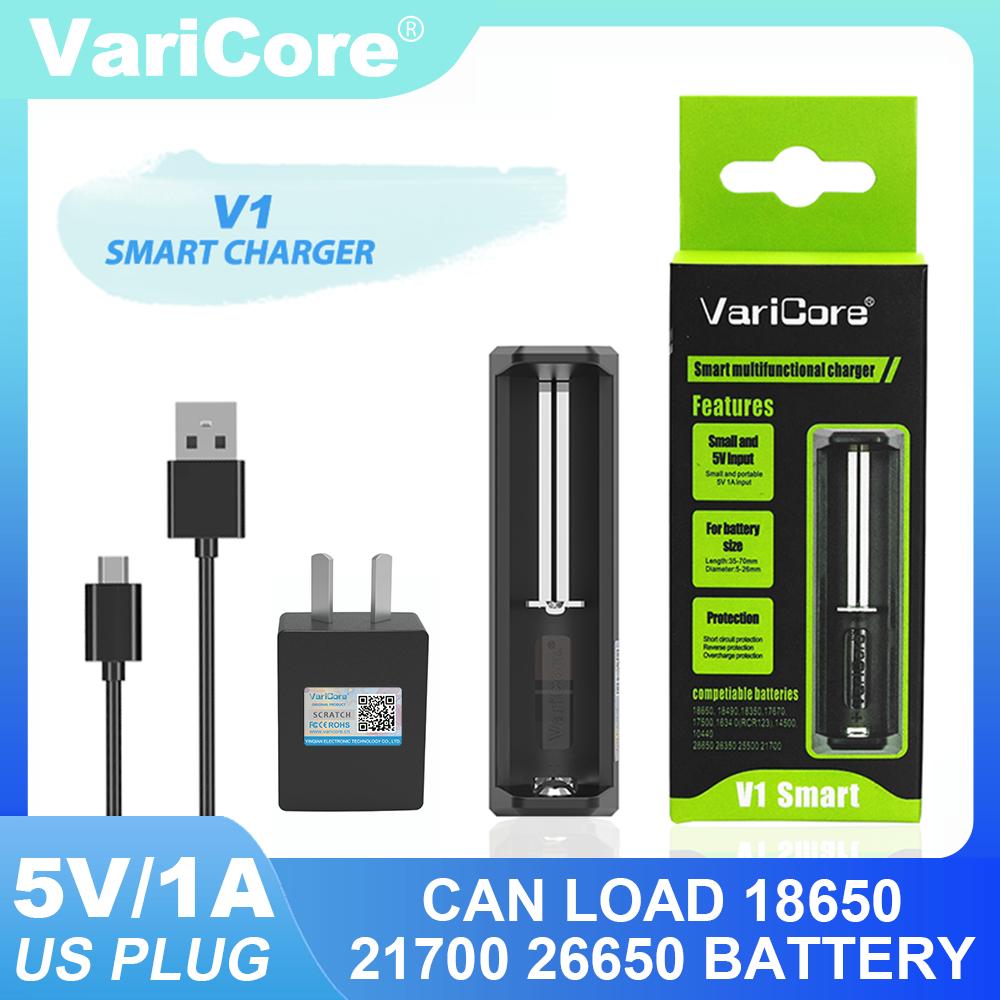 VariCore V1 3.7V 18650 21700 26650 18500 20700 18350 14500 10440  23650 18490 17670 Rechargeable Lithium Battery Charger