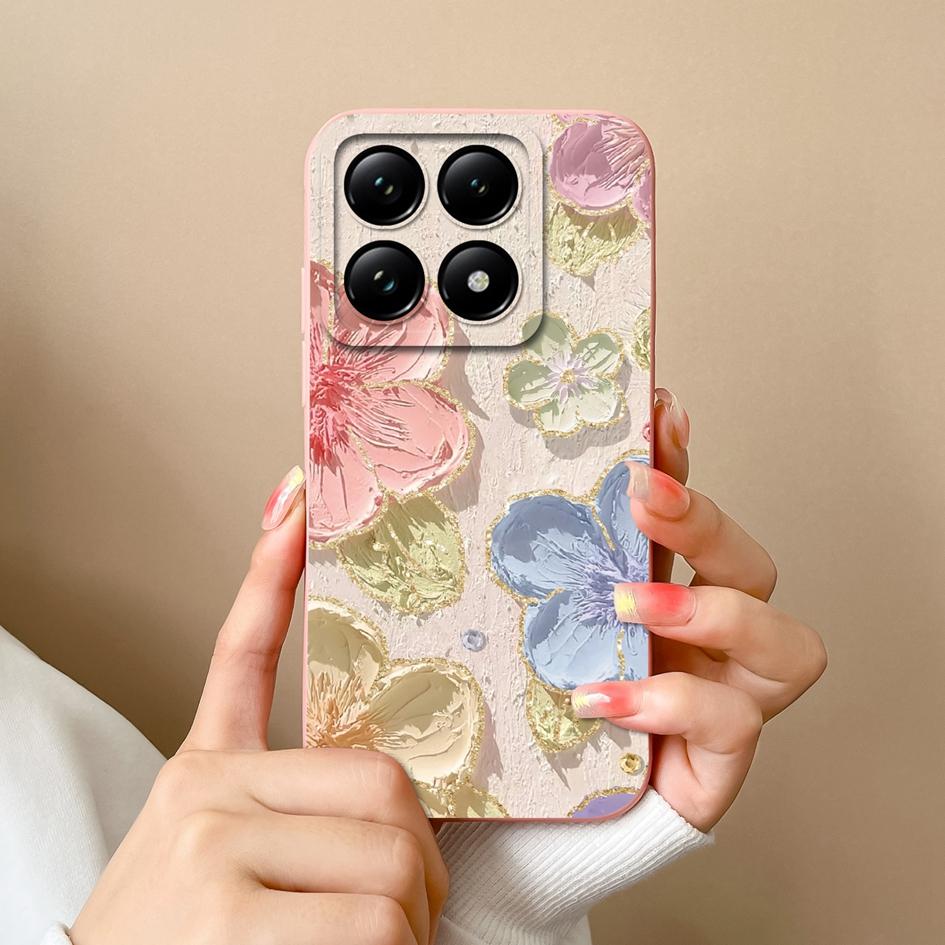 

Мягкие новые чехлы для Xiaomi 14T 15 Pro Capa Pretty Cloud Flowers стильный стиль защитный жидкий силикон прочный анти-падение для Xiaomi Shell задние крышки Xiaomi 14T 5G