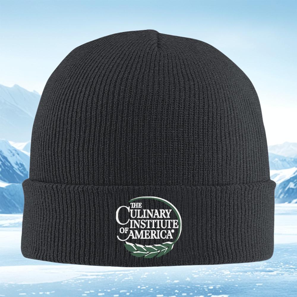 Circle,text,leaves,emblem,America. Men Women Unisex Knitted Hat Beanie Pullover Cap Winter Thermal Warm Christmas Outdoor Cyclin