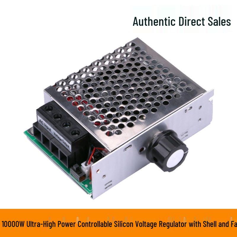 4000W SCR Dimmer & Speed Controller: High-Power Voltage Regulator and Temperature Controller for 220V AC Motors with Shell
