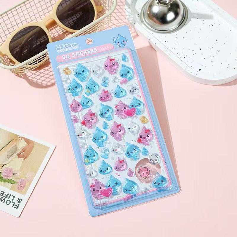 Popular 3D Glitter Water Drop Stickers for Children's DIY Decor