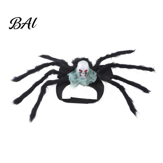 Spider Pet Costume for Cats Costume, Halloween Cat Outfit with Skull Face, Black Easy to Wear Holiday Apparel Dogs Cosplay Party Photo Props