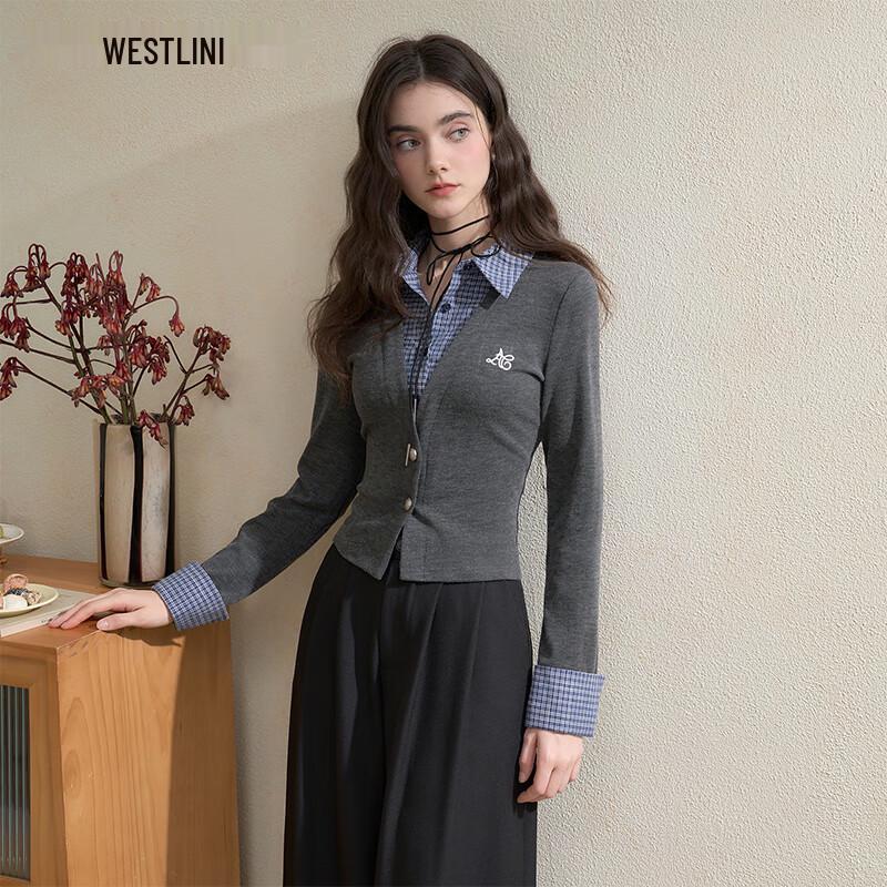 

Женская футболка Westlink с эффектом двухслойности, в клетку, с воротником ПОЛО S