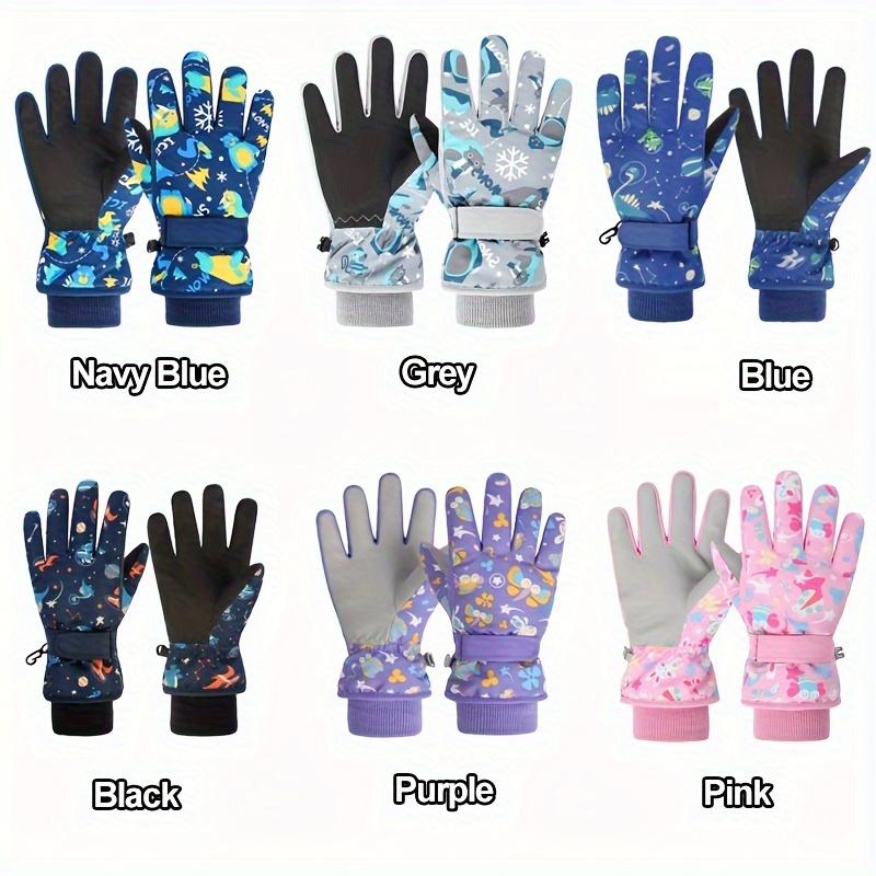 [Warm Ski Gloves] Warm Winter Ski Gloves, 1 Pair | Boys and Girls Snow Play Gloves, Suitable for Children 4-13 Years Old