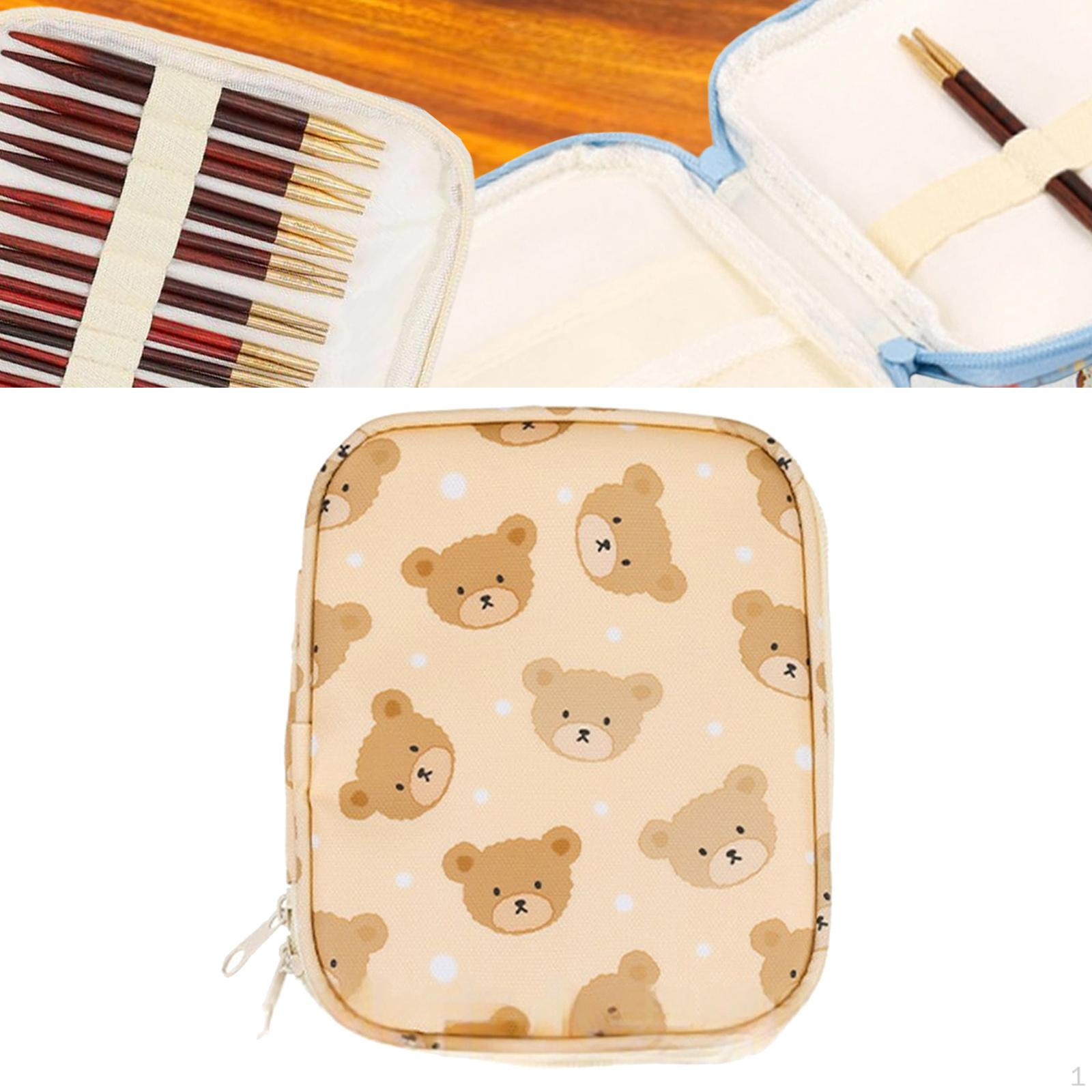 

Пустой чехол для крючков для вязания, легко носить с сетчатым карманом, органайзер для вязания для начинающих Style B