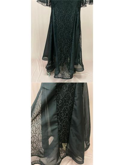 Elegant Black Fishtail Lace Evening Gown for Women