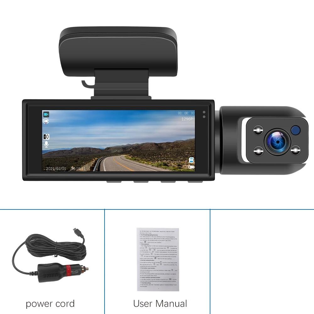 Dual Lens 1080 HD 3,16palcový rekordér pro řidiče DVR kamera pro řízení auta Videorekordér pro řízení zezadu Záznam ve smyčce HD noční vidění
