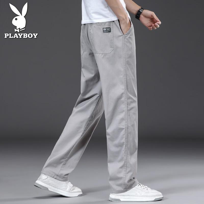 PLAYBOY Men s Loose Fit Straight-Leg Cotton Cargo Pants M