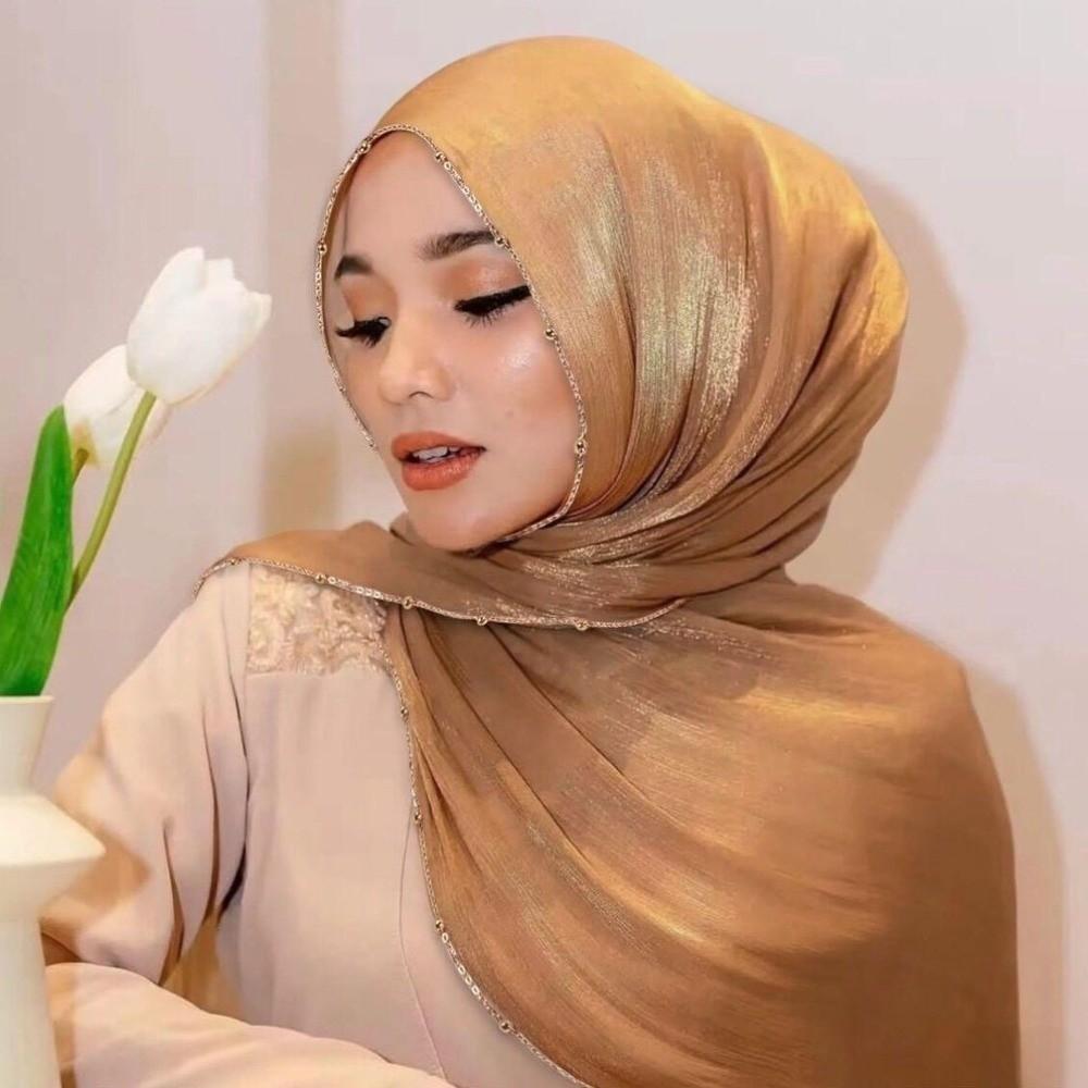 Long Headscarf Beads Chain Wraps Shawl Fashion Ethnic Style Scarf  Female