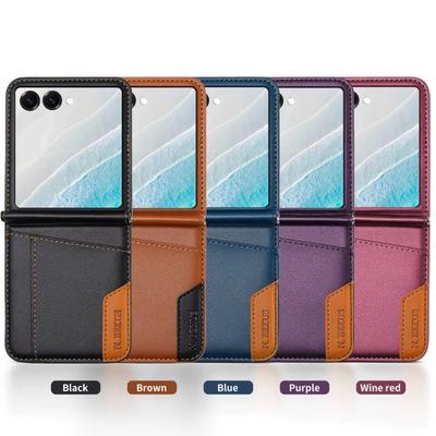 Business Leather Wallet Card Holder Magnetic Bag Phone Case For Samsung Galaxy Z Flip 7 FE 5G Flip 6 ZFlip 5 4 3 Flip7 Flip6