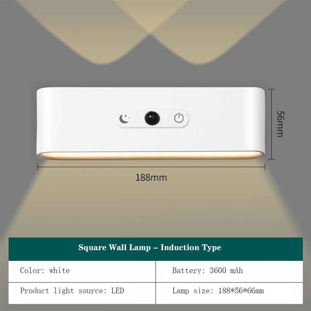 

ABS Современные светодиодные настенные светильники вверх и вниз, перезаряжаемые 3600 мАч 2 Вт, беспроводной магнитный настенный светильник с 3 уровнями яркости