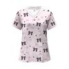 Surgical Gown Women's 3D Printed Nurse Top Summer Fashion V-tie Pocket Short Sleeved Women's Medical Gown