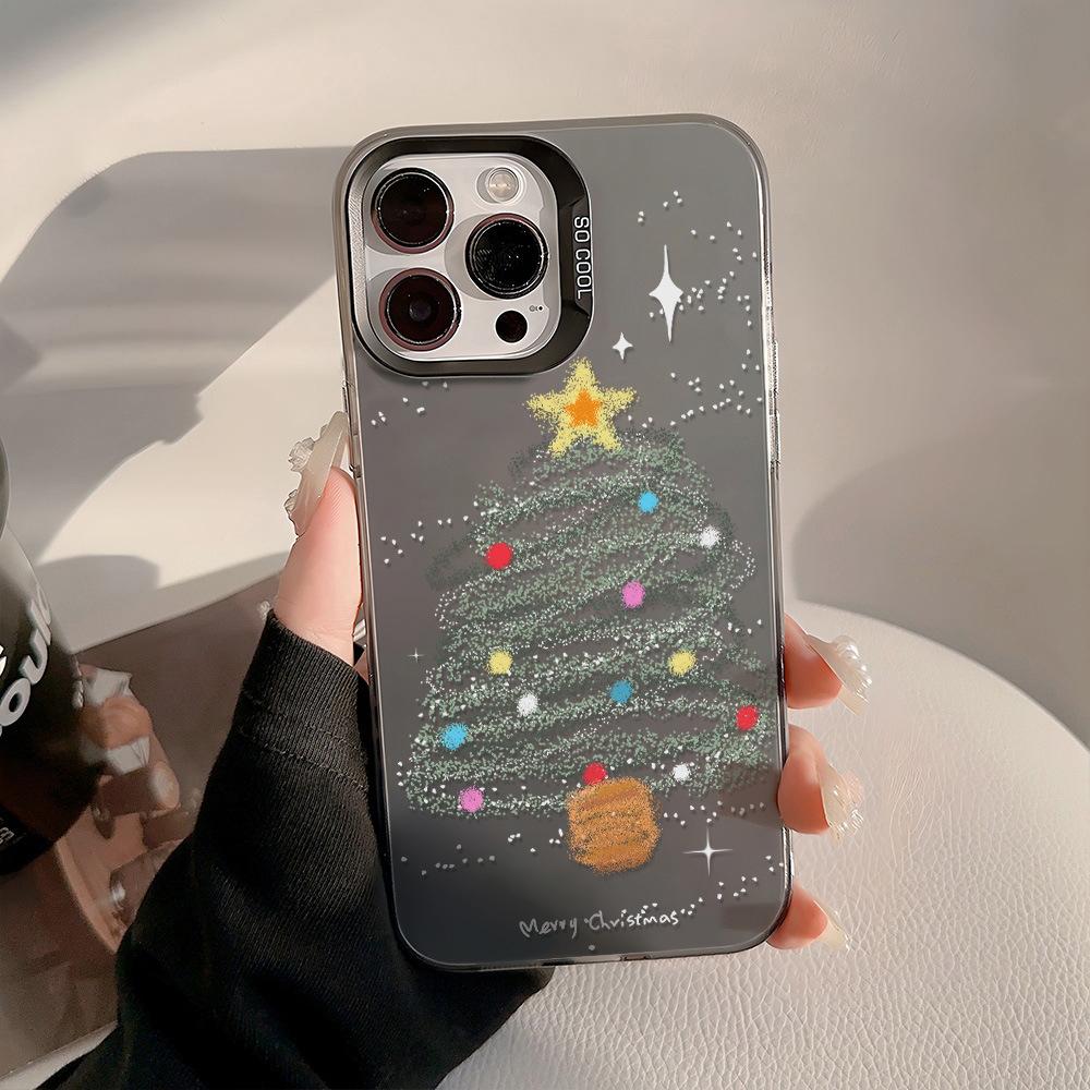 ins wind gypsy Christmas tree for iPhone17ProMaxIMD mobile phone protective case Apple 15 niche 16
