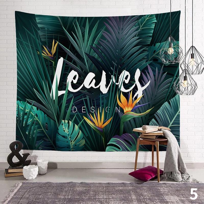 Wandteppich mit tropischen Pflanzen, Palmblättern, für den Sommer, Grünpflanzen, Party für die Inneneinrichtung, Ästhetik, Wandteppich mit Blättern
