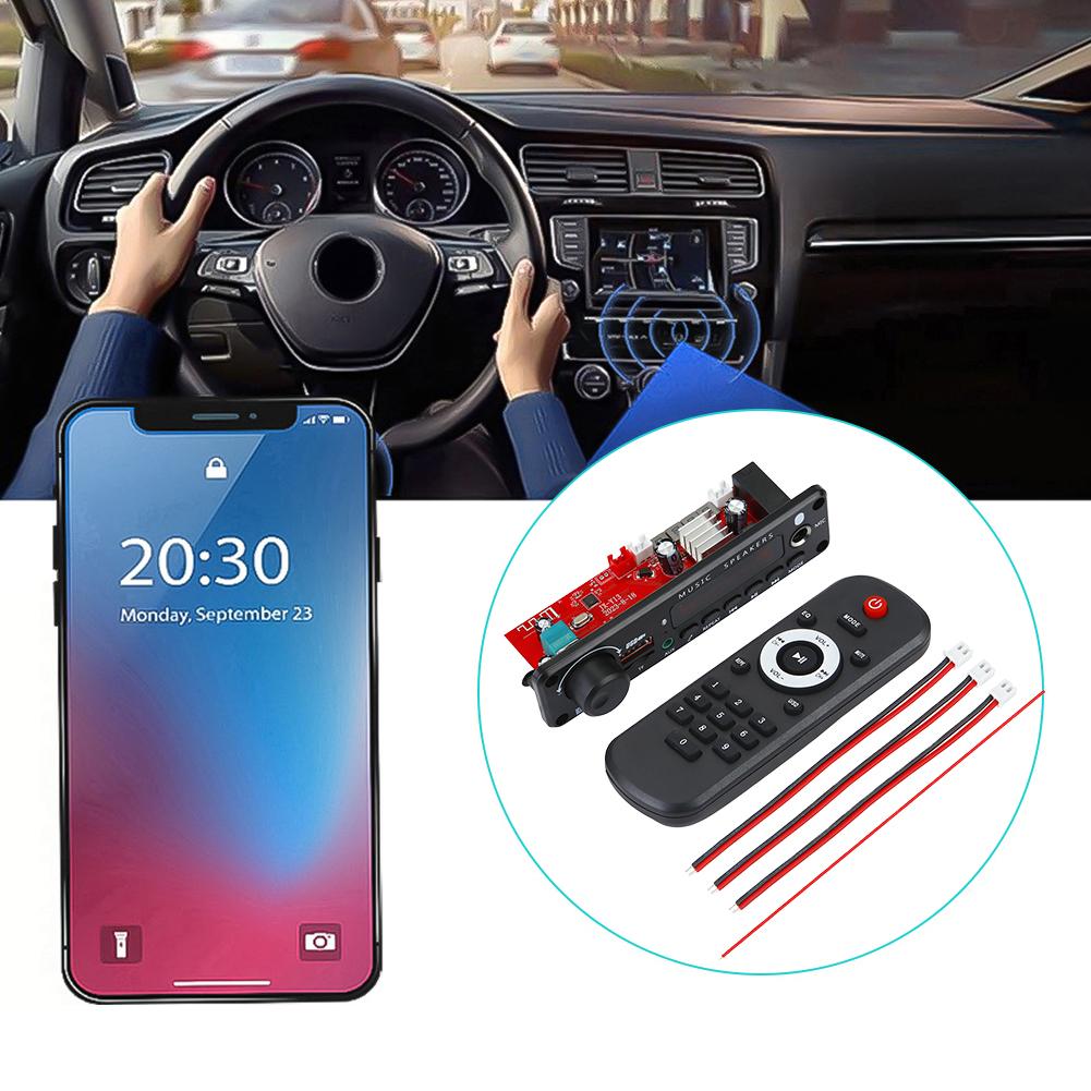150W Amplifier Car FM Radio Module 6.5mm Microphone Bluetooth-Compatible 5.0 Audio MP3 Player TF USB Music Player Recording Call