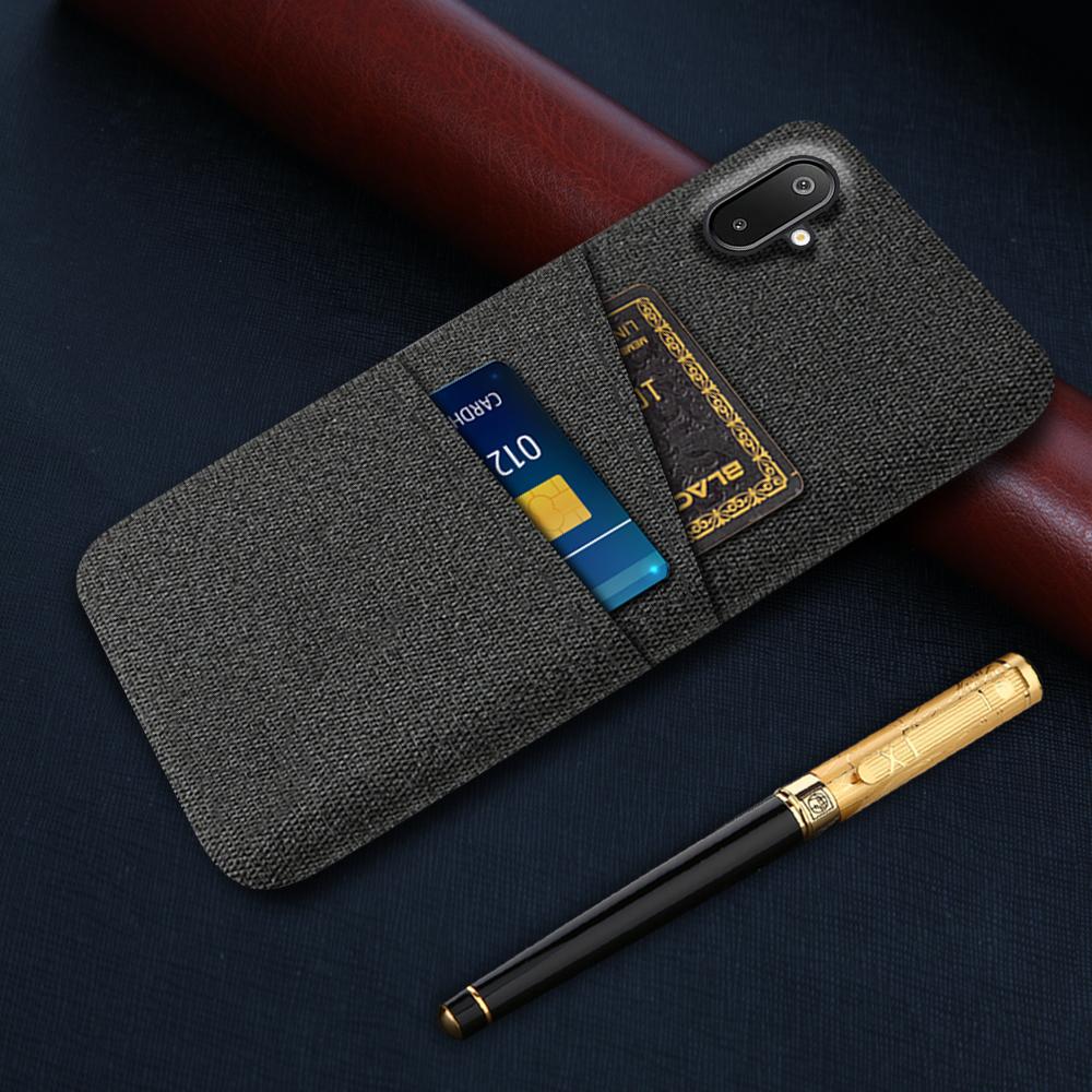 For Samsung Galaxy A06 5G/M06 5G Case Cloth+Hard PC Phone Cover with Dual Card Slots