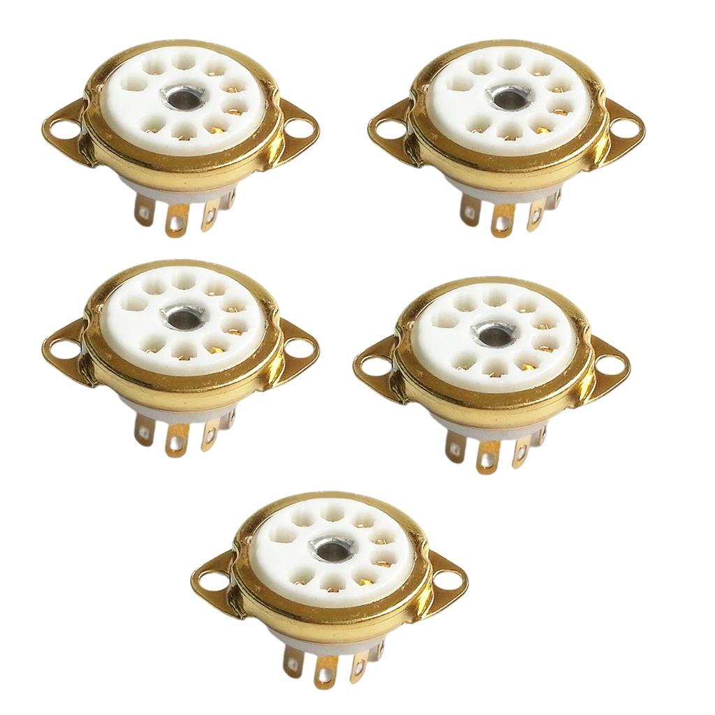 GZC9-C-1/GZC9-C-1-G Ceramic Tube Socket 9PIN Connector for 12AX7,12AT7,12AU7,ECC83,ECC82,E88CC 6922 forAudio Enthusiasts