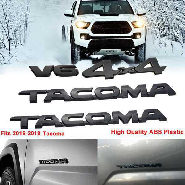 4-Piece Frosted Black ABS Door & Fender Letter Decals for Pickup Trucks